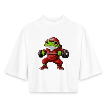 Entraîneur sportif Frog - T-shirt femme coupe boxy recyclé manches mi-longues Stanley/Stella - blanc - Devant - AI Model Female 172 dark (172cm)