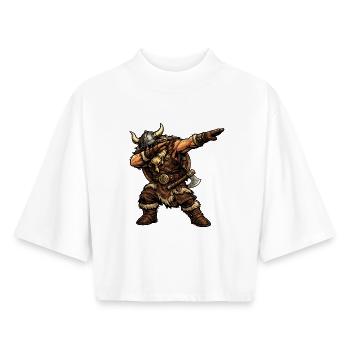 Dab des Vikings - T-shirt femme coupe boxy recyclé manches mi-longues Stanley/Stella - blanc - Devant - AI Model Female 172 dark (172cm)