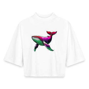 Wal - Boxy Frauen Recyceltes 1/2 Sleeved T-Shirt by Stanley/Stella - Weiß - Vorne - AI Model Female 172 dark (172cm)