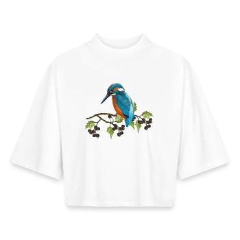 Bunter Vogel - Boxy Frauen Recyceltes 1/2 Sleeved T-Shirt by Stanley/Stella - Weiß - Vorne - AI Model Female 172 dark (172cm)