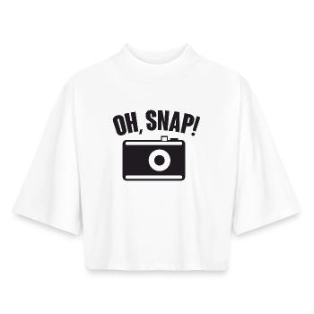 Oh, Snap! - photography - T-shirt femme coupe boxy recyclé manches mi-longues Stanley/Stella - blanc - Devant - AI Model Female 172 dark (172cm)