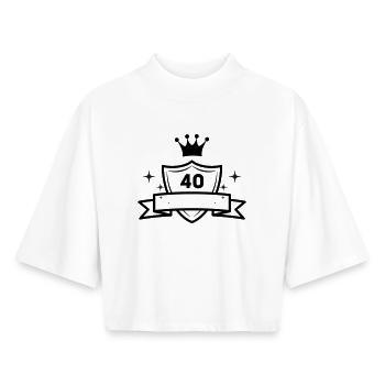 40 Jahre Geburtstag Geburtstagsfeier - Boxy Frauen Recyceltes 1/2 Sleeved T-Shirt by Stanley/Stella - Weiß - Vorne - AI Model Female 172 dark (172cm)