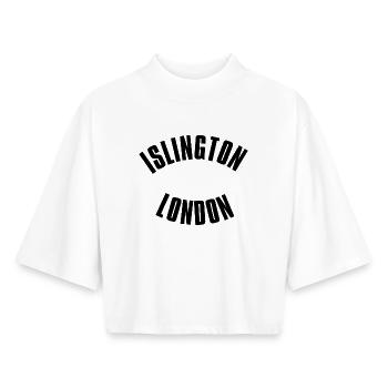 Islington London Arc Logo - Boxy Frauen Recyceltes 1/2 Sleeved T-Shirt by Stanley/Stella - Weiß - Vorne - AI Model Female 172 dark (172cm)