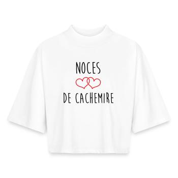 Cashmere wedding 47 years of marriage - Boxy Women's Recycled 1/2 Sleeved T-Shirt by Stanley/Stella - white - Front - AI Model Female 172 dark (172cm)