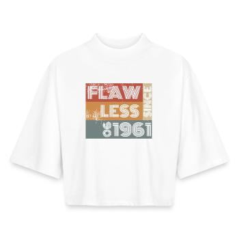 65. Birthday Flawless since 06/1961 - Boxy Women's Recycled 1/2 Sleeved T-Shirt by Stanley/Stella - white - Front - AI Model Female 172 dark (172cm)