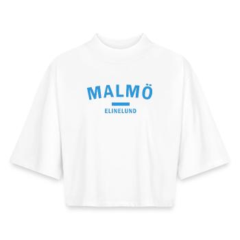 Vardagshjärta Malmö ElineLund Design - Boxy Women's Recycled 1/2 Sleeved T-Shirt by Stanley/Stella - white - Front - AI Model Female 172 dark (172cm)