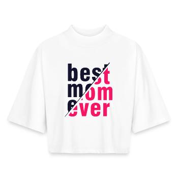Meilleure chemise de maman – Cadeau pour les mamans - T-shirt femme coupe boxy recyclé manches mi-longues Stanley/Stella - blanc - Devant - AI Model Female 172 dark (172cm)