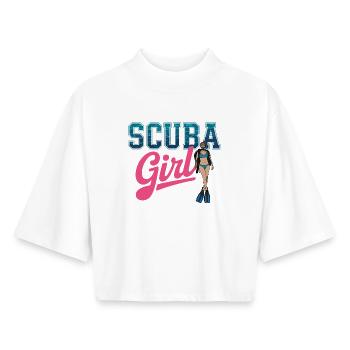 Conception de plongée sous-marine pour fille - T-shirt femme coupe boxy recyclé manches mi-longues Stanley/Stella - blanc - Devant - AI Model Female 172 dark (172cm)