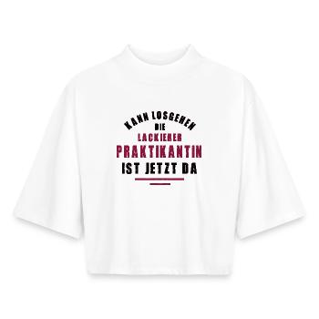 Praktikantin Lackiererin Praktikum Lackiererei - Boxy Frauen Recyceltes 1/2 Sleeved T-Shirt by Stanley/Stella - Weiß - Vorne - AI Model Female 172 dark (172cm)