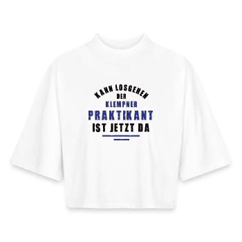 Intern Plumber Internship Plumbing Thank You - Boxy Women's Recycled 1/2 Sleeved T-Shirt by Stanley/Stella - white - Front - AI Model Female 172 dark (172cm)