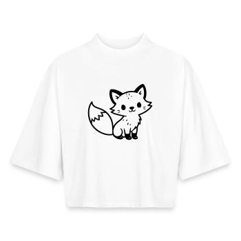 Fuchs Niedlich - Boxy Frauen Recyceltes 1/2 Sleeved T-Shirt by Stanley/Stella - Weiß - Vorne - AI Model Female 172 dark (172cm)