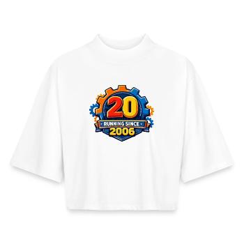 20 ans de course depuis 2006 Gear - T-shirt femme coupe boxy recyclé manches mi-longues Stanley/Stella - blanc - Devant - AI Model Female 172 dark (172cm)