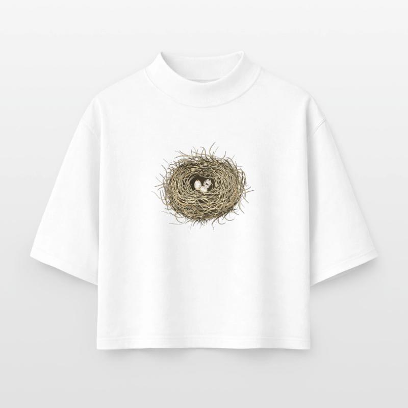 Vogelnest oder Osternest mit drei Vogel Eier Boxy Frauen Recyceltes 1/2 Sleeved T-Shirt by Stanley/Stella