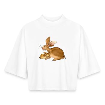 Ich möchte immer bei Dir bleiben - Boxy Frauen Recyceltes 1/2 Sleeved T-Shirt by Stanley/Stella - Weiß - Vorne - AI Model Female 172 dark (172cm)