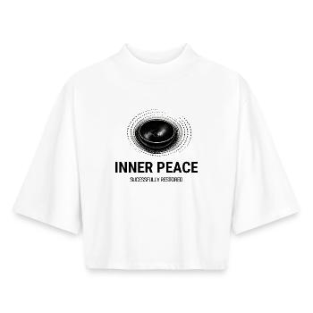 Inner Peace Successfully Restored | Klang & Fun - Boxy Frauen Recyceltes 1/2 Sleeved T-Shirt by Stanley/Stella - Weiß - Vorne - AI Model Female 172 dark (172cm)
