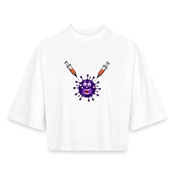 Syringe syringe corona - Boxy Women's Recycled 1/2 Sleeved T-Shirt by Stanley/Stella - white - Front - AI Model Female 172 dark (172cm)
