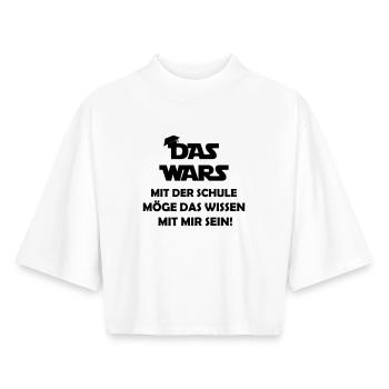 that_was_it_with_school - Boxy Women's Recycled 1/2 Sleeved T-Shirt by Stanley/Stella - white - Front - AI Model Female 172 dark (172cm)