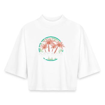 Fêtes de Safaga - T-shirt femme coupe boxy recyclé manches mi-longues Stanley/Stella - blanc - Devant - AI Model Female 172 dark (172cm)