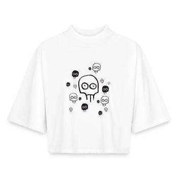 Monster halloween geister augen manga gruseln snap - Boxy Frauen Recyceltes 1/2 Sleeved T-Shirt by Stanley/Stella - Weiß - Vorne - AI Model Female 172 dark (172cm)