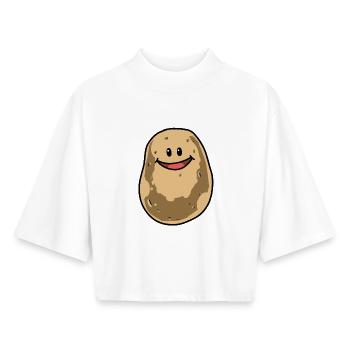 Potato Potatoes Vegetables Food Food - Boxy Women's Recycled 1/2 Sleeved T-Shirt by Stanley/Stella - white - Front - AI Model Female 172 dark (172cm)