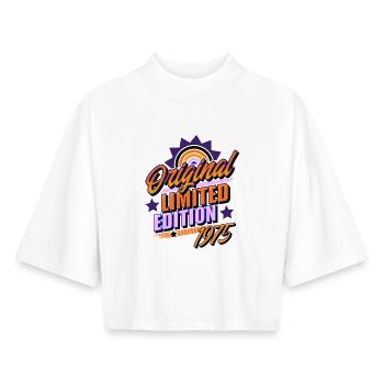 1975 Year of birth Birthday - Boxy Women's Recycled 1/2 Sleeved T-Shirt by Stanley/Stella - white - Front - AI Model Female 172 dark (172cm)