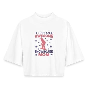 Snowboarding Mama - Boxy Women's Recycled 1/2 Sleeved T-Shirt by Stanley/Stella - white - Front - AI Model Female 172 dark (172cm)