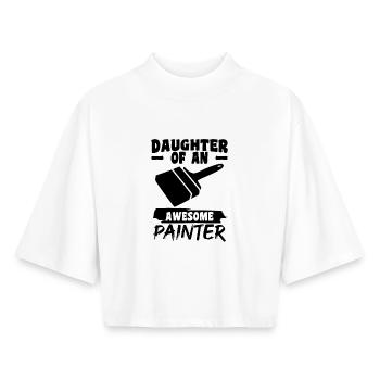 Maler Mädchen - Boxy Frauen Recyceltes 1/2 Sleeved T-Shirt by Stanley/Stella - Weiß - Vorne - AI Model Female 172 dark (172cm)