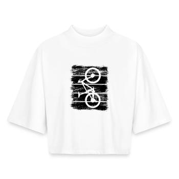 Mountain bike - Boxy Women's Recycled 1/2 Sleeved T-Shirt by Stanley/Stella - white - Front - AI Model Female 172 dark (172cm)