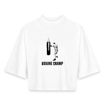 Boxer Motivation - Boxy Women's Recycled 1/2 Sleeved T-Shirt by Stanley/Stella - white - Front - AI Model Female 172 dark (172cm)