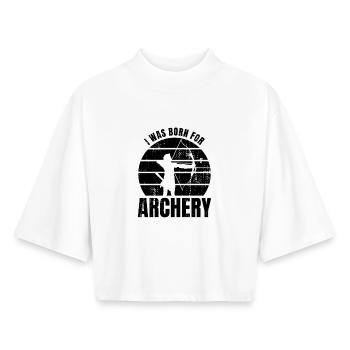 Bogenschütze Sprichwort - Boxy Frauen Recyceltes 1/2 Sleeved T-Shirt by Stanley/Stella - Weiß - Vorne - AI Model Female 172 dark (172cm)