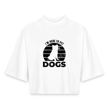 I'm Here To Pet Dogs - Boxy Frauen Recyceltes 1/2 Sleeved T-Shirt by Stanley/Stella - Weiß - Vorne - AI Model Female 172 dark (172cm)