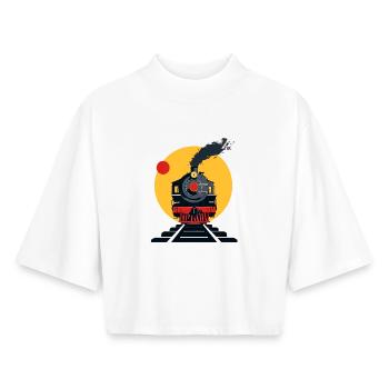 Railway Drawing - Boxy Women's Recycled 1/2 Sleeved T-Shirt by Stanley/Stella - white - Front - AI Model Female 172 dark (172cm)