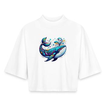 Wal - Boxy Frauen Recyceltes 1/2 Sleeved T-Shirt by Stanley/Stella - Weiß - Vorne - AI Model Female 172 dark (172cm)