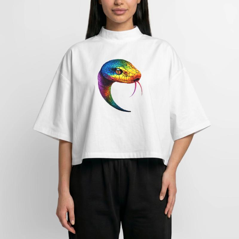 Snake Python Cobra Mamba Rattlesnake Snake Boxy Women's Recycled 1/2 Sleeved T-Shirt by Stanley/Stella