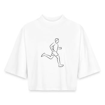 Läufer Junge - Boxy Frauen Recyceltes 1/2 Sleeved T-Shirt by Stanley/Stella - Weiß - Vorne - AI Model Female 172 dark (172cm)