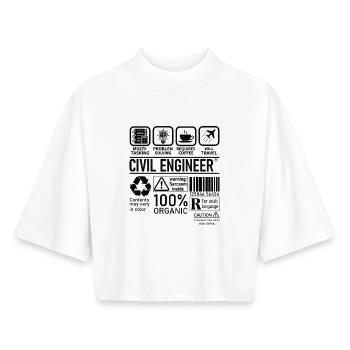Civil Engineer multi tasking problem solving - Boxy Frauen Recyceltes 1/2 Sleeved T-Shirt by Stanley/Stella - Weiß - Vorne - AI Model Female 172 dark (172cm)