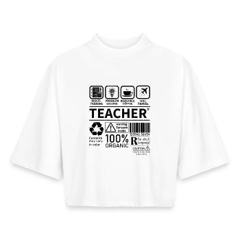 Teacher multi tasking problem solving requires - Boxy Women's Recycled 1/2 Sleeved T-Shirt by Stanley/Stella - white - Front - AI Model Female 172 dark (172cm)