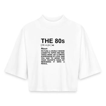 80er Jahre Definition - Boxy Frauen Recyceltes 1/2 Sleeved T-Shirt by Stanley/Stella - Weiß - Vorne - AI Model Female 172 dark (172cm)