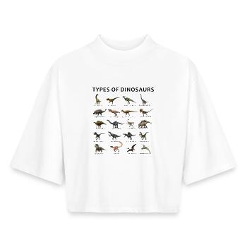 Types of Dinosaurs - Boxy Women's Recycled 1/2 Sleeved T-Shirt by Stanley/Stella - white - Front - AI Model Female 172 dark (172cm)