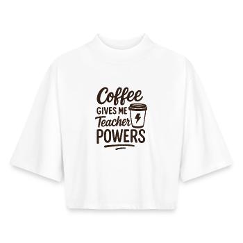 Kaffeelehrer treibt inspirierendes Zitat an - Boxy Frauen Recyceltes 1/2 Sleeved T-Shirt by Stanley/Stella - Weiß - Vorne - AI Model Female 172 dark (172cm)
