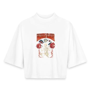 Entraîneur de fitness Entraîneur personnel Tarot Halloween - T-shirt femme coupe boxy recyclé manches mi-longues Stanley/Stella - blanc - Devant - AI Model Female 172 dark (172cm)