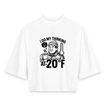Café d’hiver ami design - T-shirt femme coupe boxy recyclé manches mi-longues Stanley/Stella - blanc - Devant - AI Model Female 172 dark (172cm)
