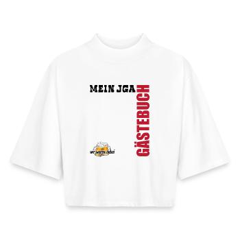 My Bachelor Party Guestbook - Bachelor Party Men - Boxy Women's Recycled 1/2 Sleeved T-Shirt by Stanley/Stella - white - Front - AI Model Female 172 dark (172cm)