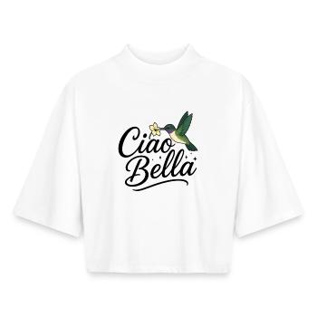Ciao Bella - Boxy Women's Recycled 1/2 Sleeved T-Shirt by Stanley/Stella - white - Front - AI Model Female 172 dark (172cm)