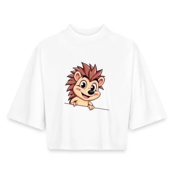 Flinker Igel am Draht - Boxy Frauen Recyceltes 1/2 Sleeved T-Shirt by Stanley/Stella - Weiß - Vorne - AI Model Female 172 dark (172cm)