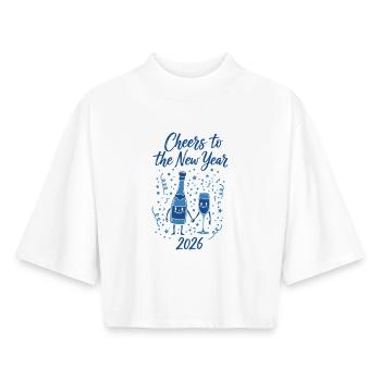 Cheers To The New Year 2026 Celebration - Boxy Women's Recycled 1/2 Sleeved T-Shirt by Stanley/Stella - white - Front - AI Model Female 172 dark (172cm)
