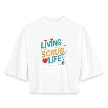 Leben im Scrub-Leben - Boxy Frauen Recyceltes 1/2 Sleeved T-Shirt by Stanley/Stella - Weiß - Vorne - AI Model Female 172 dark (172cm)