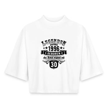 Legends were born in 1996 | 30 years - Boxy Women's Recycled 1/2 Sleeved T-Shirt by Stanley/Stella - white - Front - AI Model Female 172 dark (172cm)
