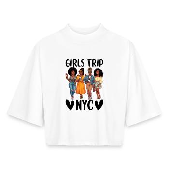 NYC Girls Trip - Boxy Women's Recycled 1/2 Sleeved T-Shirt by Stanley/Stella - white - Front - AI Model Female 172 dark (172cm)