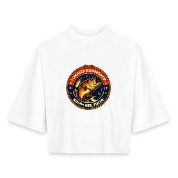 Lokaler Ködershop – Komm her, Fischi - Boxy Frauen Recyceltes 1/2 Sleeved T-Shirt by Stanley/Stella - Weiß - Vorne - AI Model Female 172 dark (172cm)